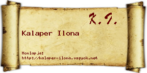 Kalaper Ilona névjegykártya