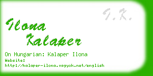 ilona kalaper business card